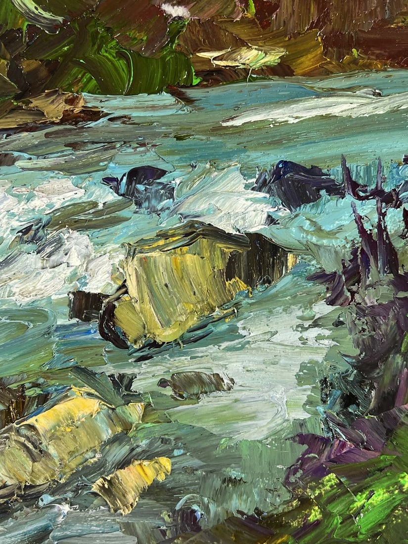 Oil painting The river flows through the mountains Boris Serdyuk - 9