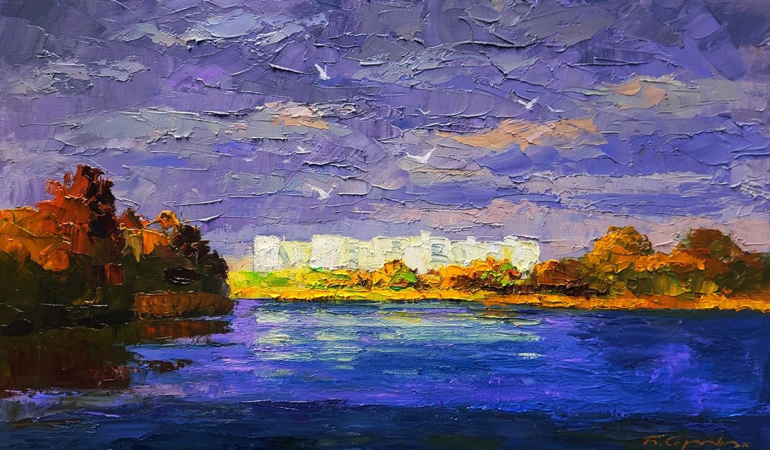 Oil painting New buildings across the river Boris Serdyuk: Title: Oil painting New buildings across the river Boris Serdyuk Description: NoSERB 1257 *** ABOUT THIS PAINTING *** * TITLE: "New buildings across the river" * ARTISTS: Boris Serdyuk * SIZE: 36x60.5