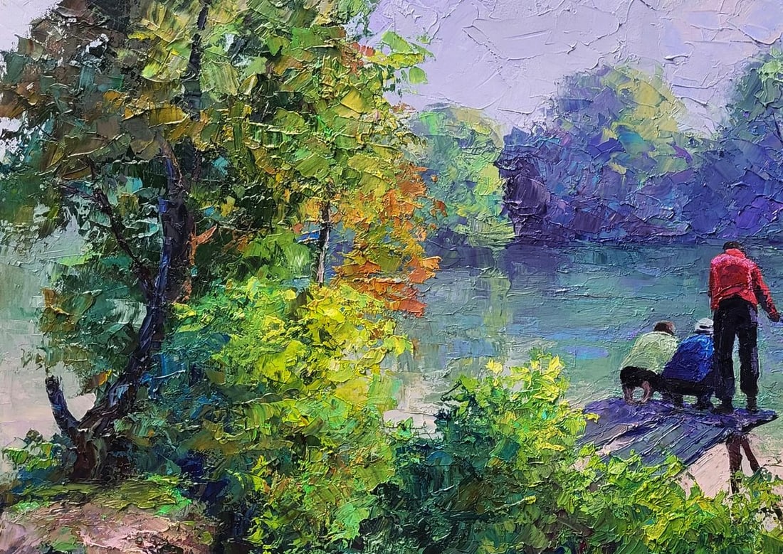 Oil painting On morning fishing Boris Serdyuk - 4