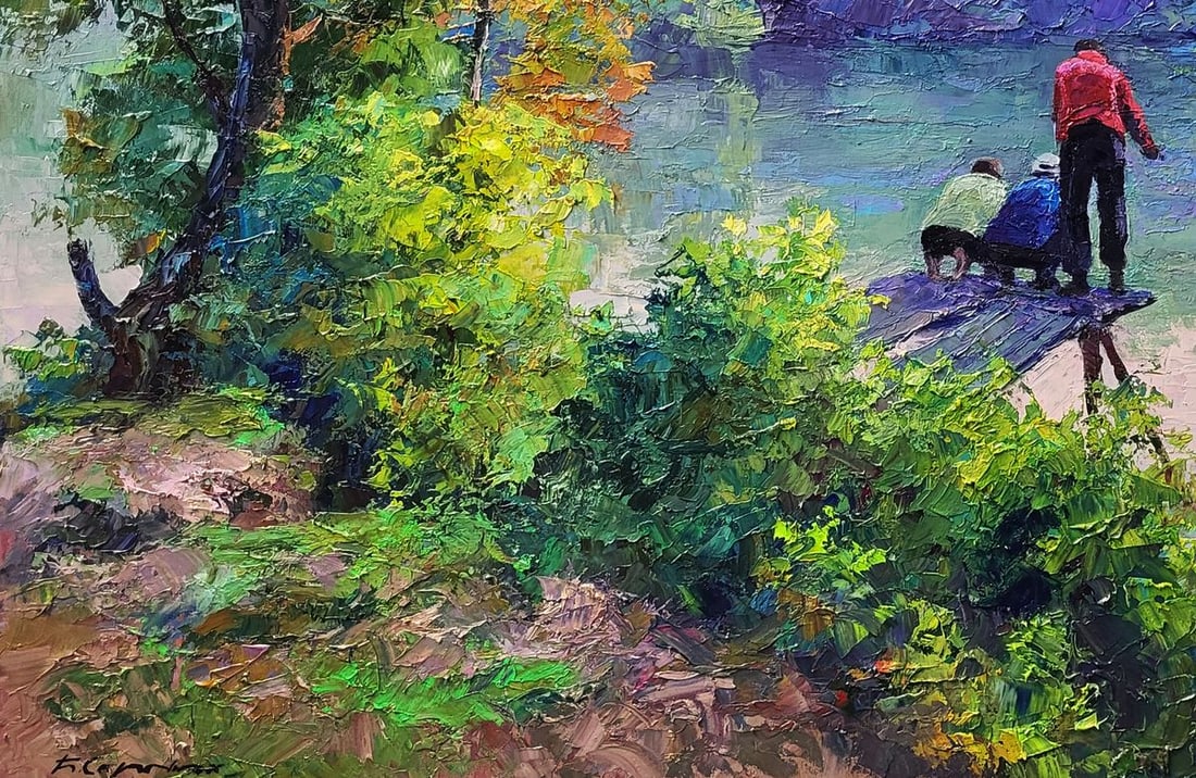 Oil painting On morning fishing Boris Serdyuk - 6