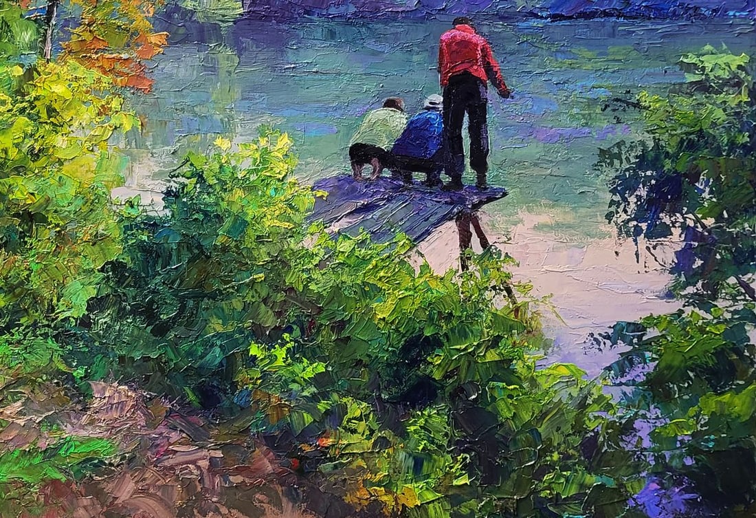 Oil painting On morning fishing Boris Serdyuk - 7