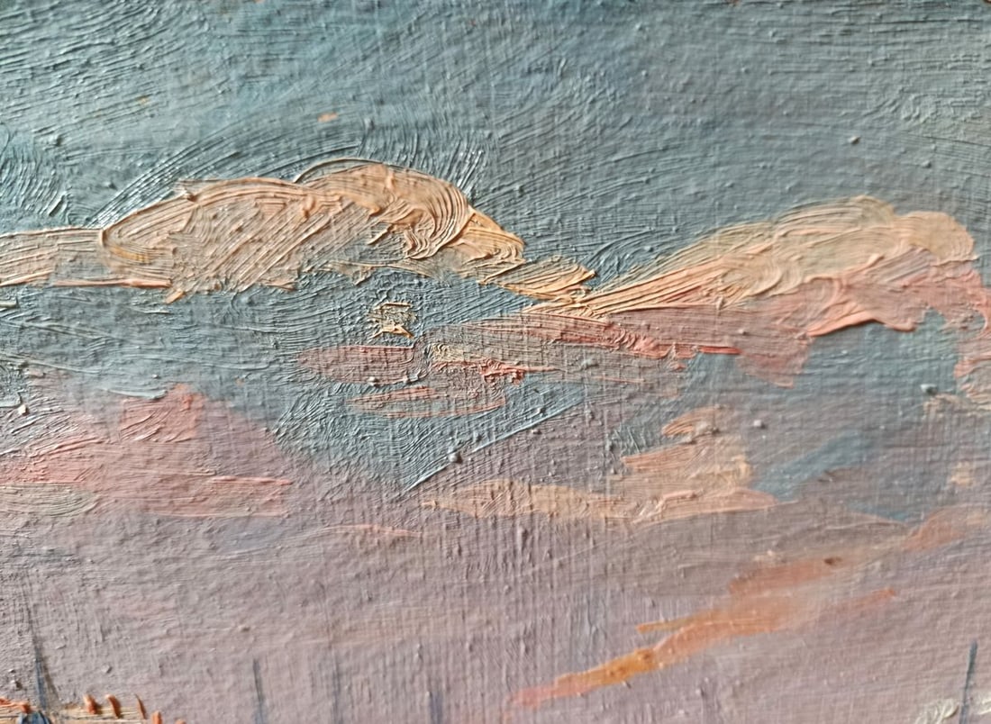 Oil painting Distant evening shore Yuriy Egorov - 5