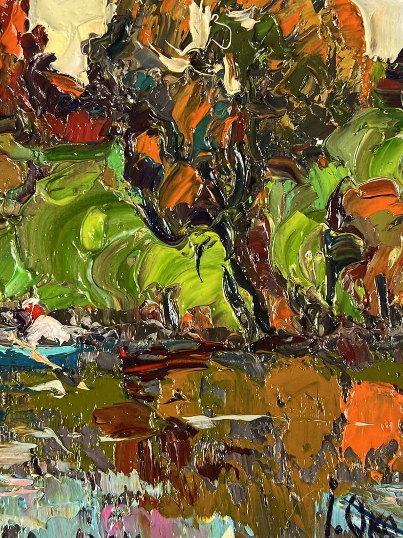 Oil painting Autumn day on the river Oksana Ivanyuk - 10
