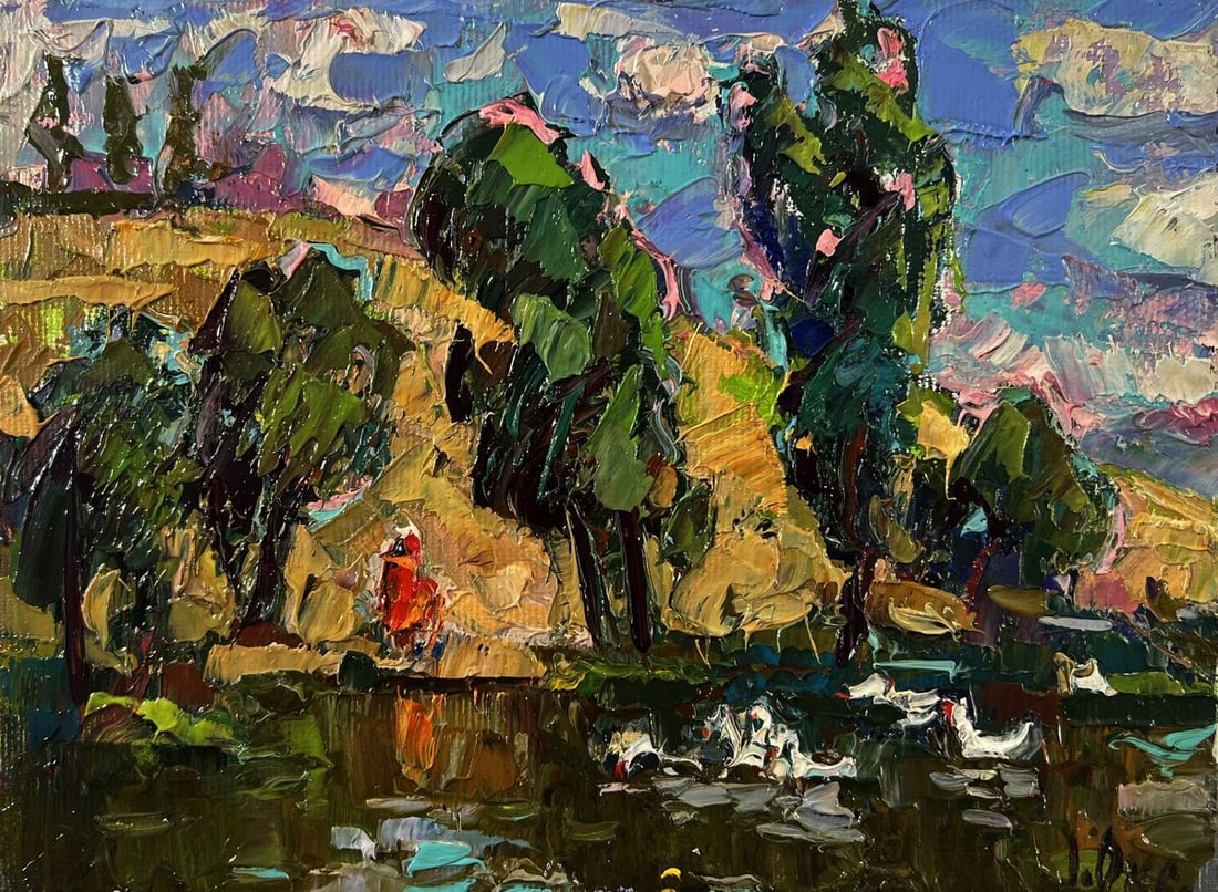 Oil painting Over the river Oksana Ivanyuk - 3