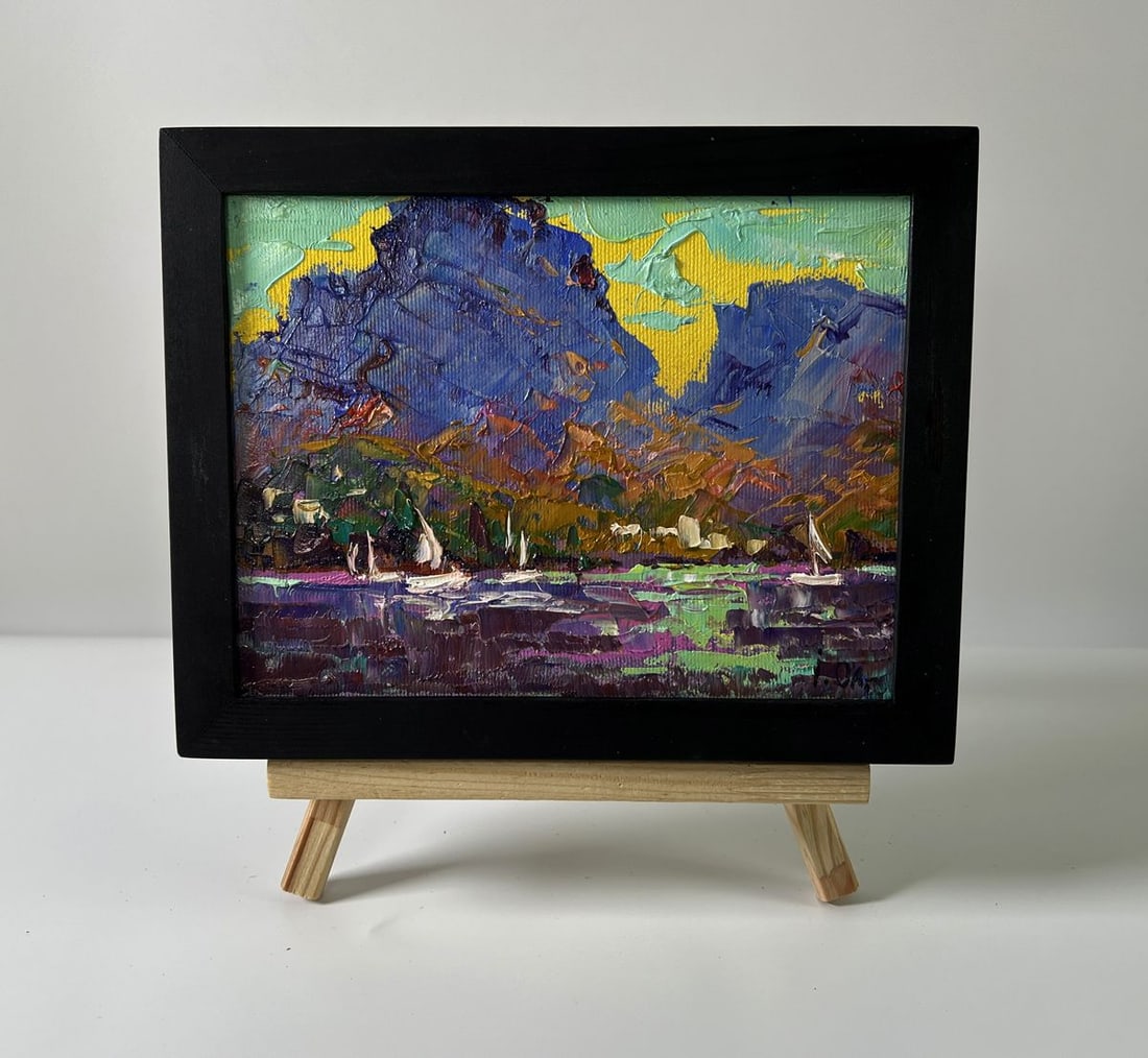 Oil painting River silence on boats Oleksiy Ivanyuk: Title: Oil painting River silence on boats Oleksiy Ivanyuk Description: NoAAA5869 The Oil painting Canvas titled "River silence on boats" evokes a breathtaking moment of tranquility where water, sky, 