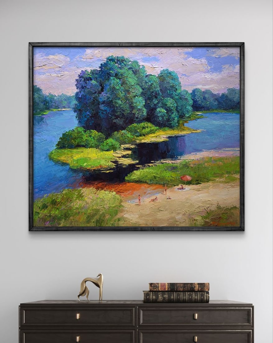 Oil painting Relaxation on the river beach Boris Serdyuk - 3