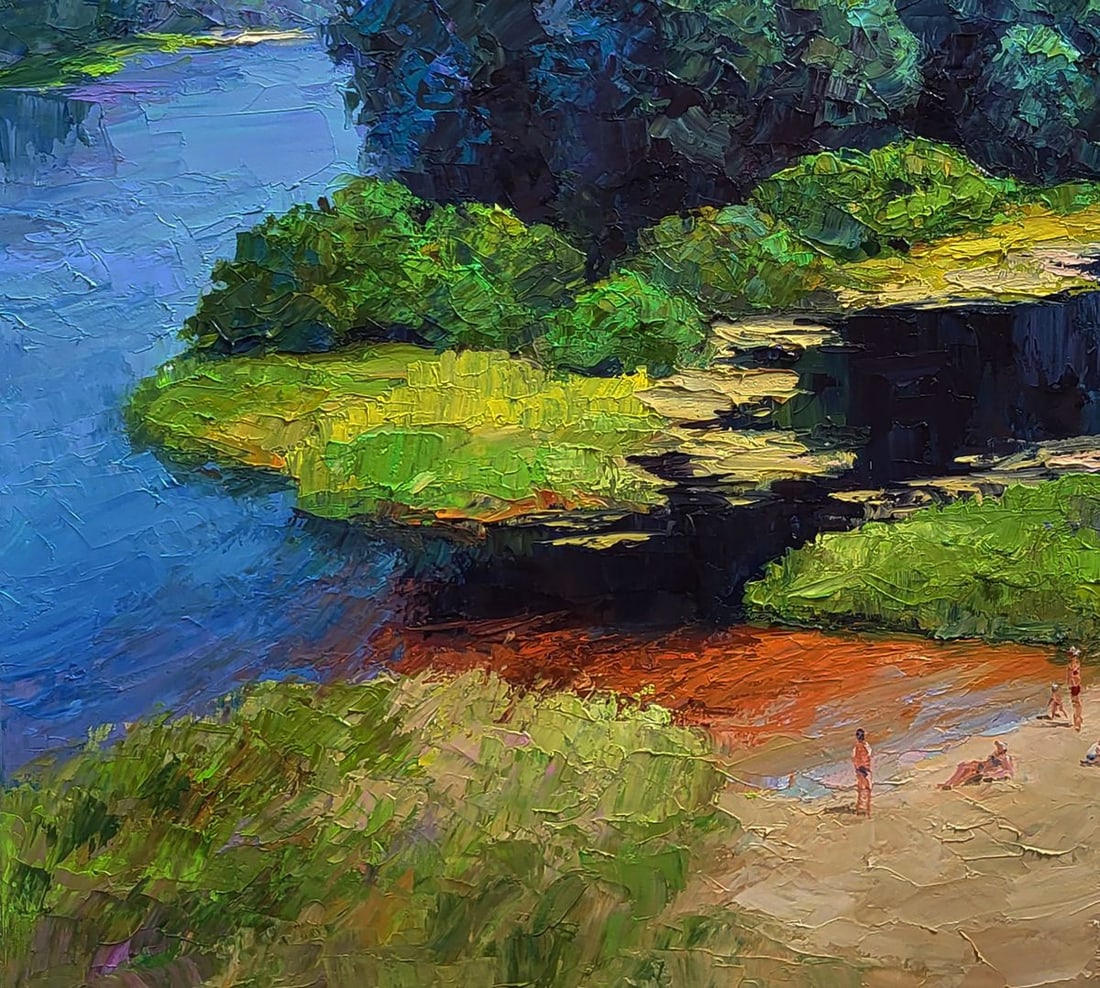 Oil painting Relaxation on the river beach Boris Serdyuk - 5