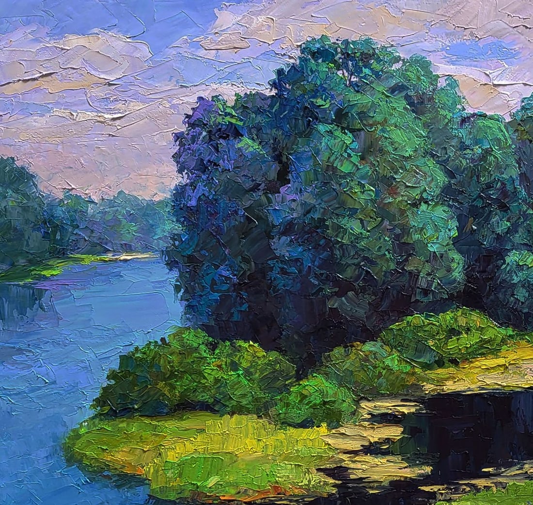 Oil painting Relaxation on the river beach Boris Serdyuk - 6