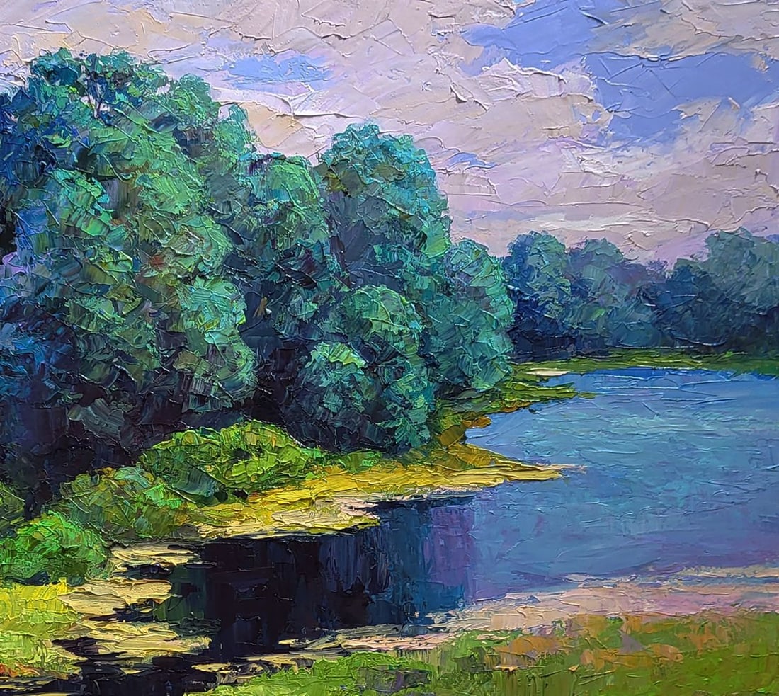 Oil painting Relaxation on the river beach Boris Serdyuk - 7