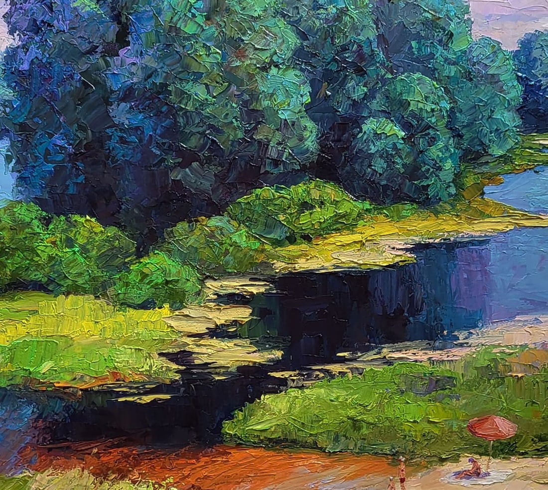 Oil painting Relaxation on the river beach Boris Serdyuk - 8