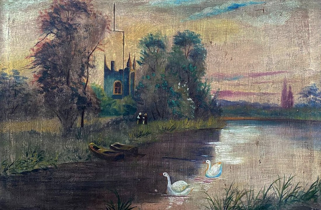Oil painting Near the monastery Unknown artist (1 of 6)
