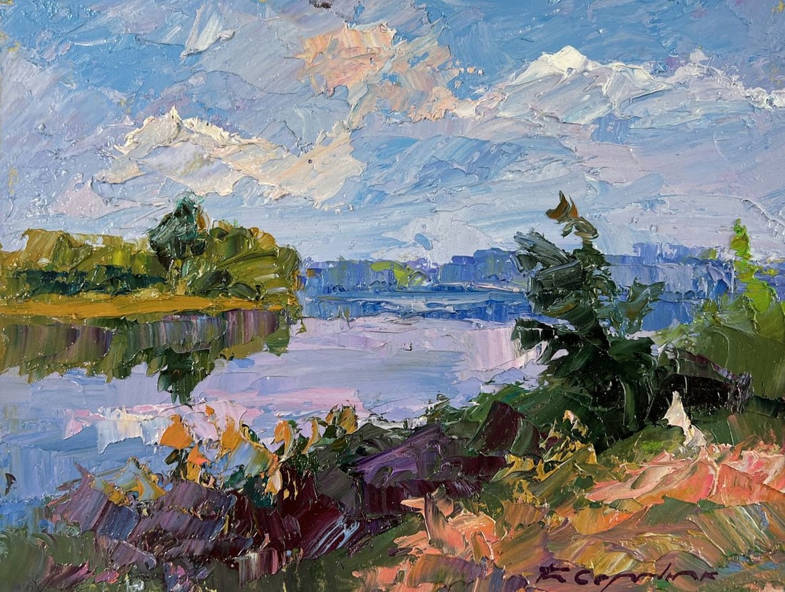 Oil painting Where the river whispers to the grass Boris Serdyuk - 3