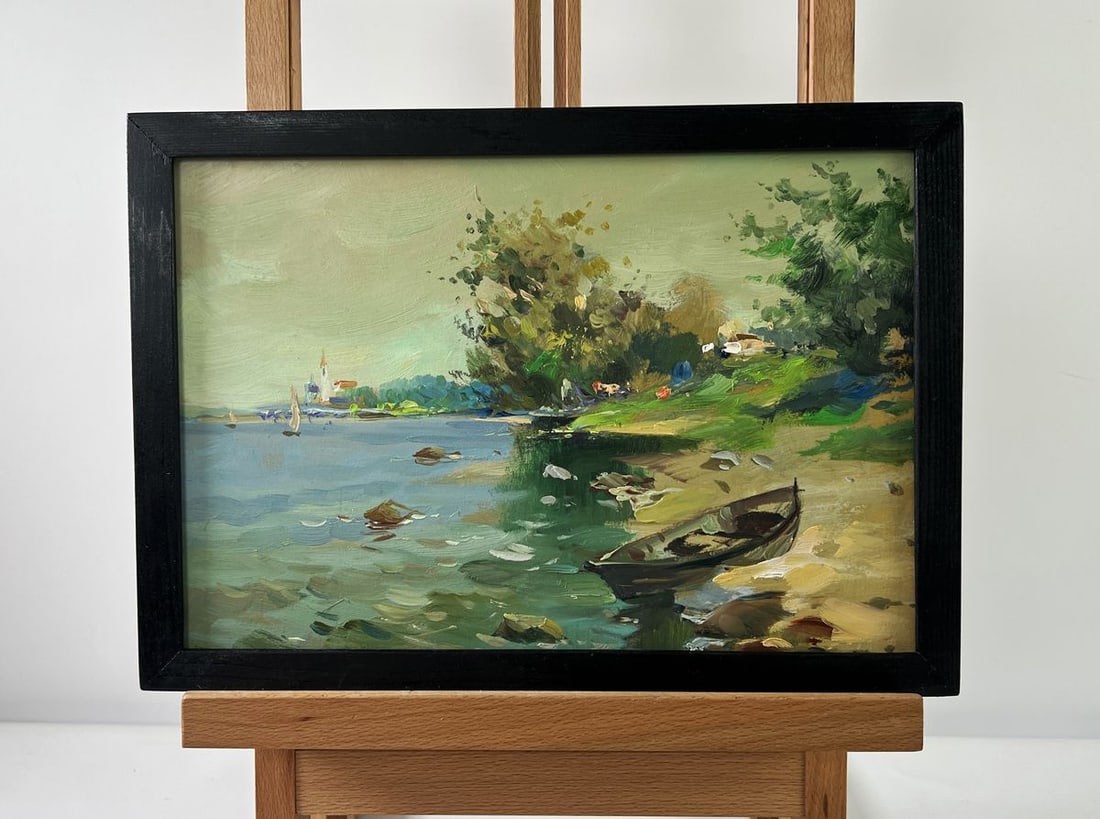 Oil painting Boat near the shore Yuriy Suprunchuk (1 of 10)
