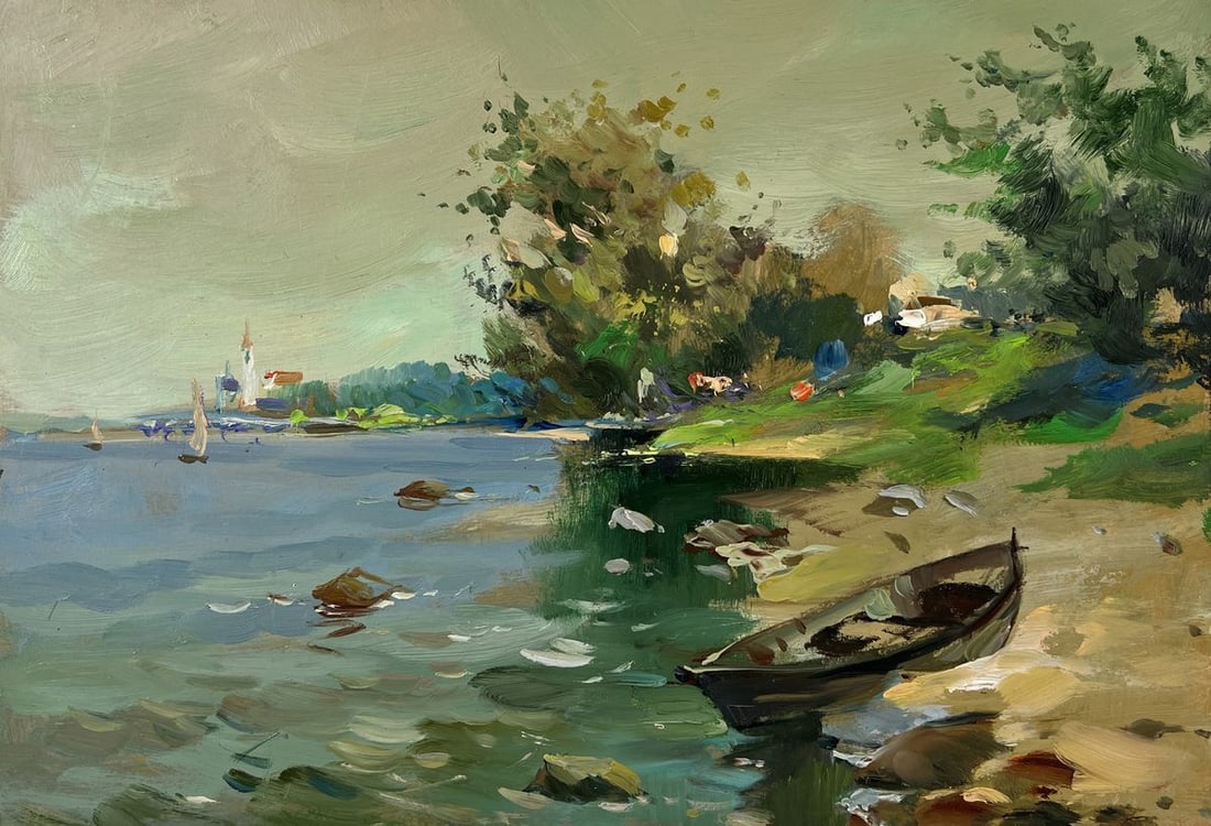 Oil painting Boat near the shore Yuriy Suprunchuk - 3