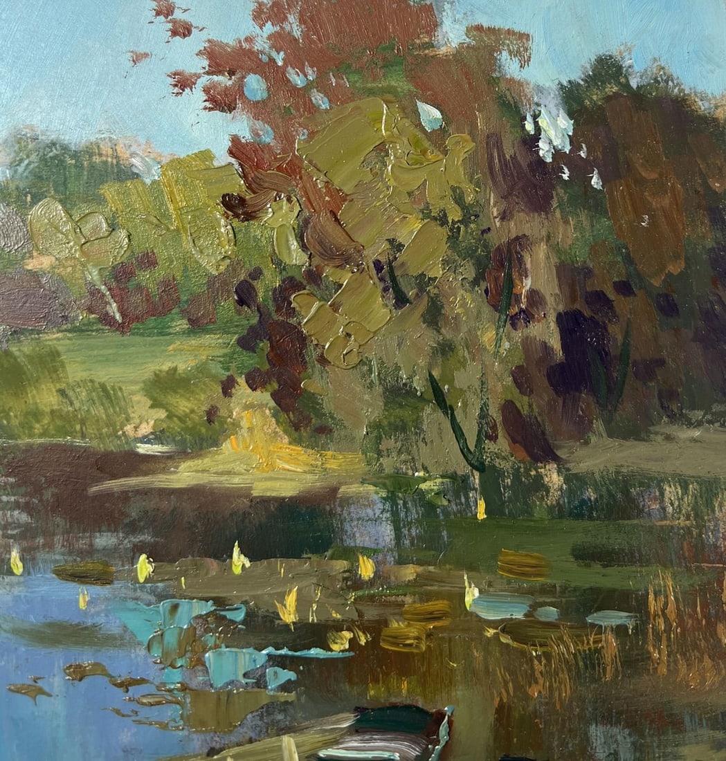 Oil painting Boat in a lumber mill Yuriy Suprunchuk - 4