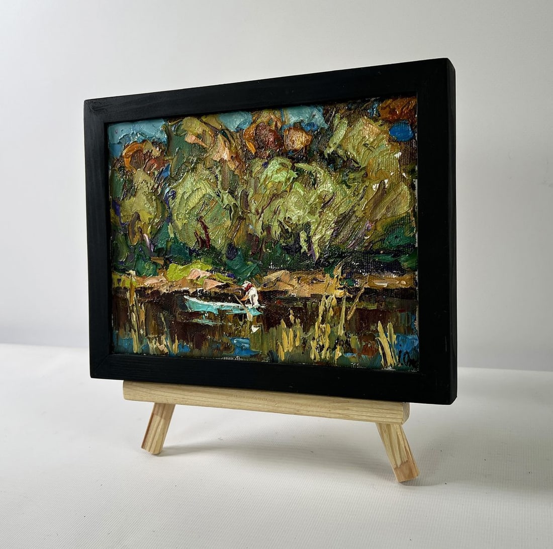 Oil painting Summer day by the river Oksana Kalenyuk - 2
