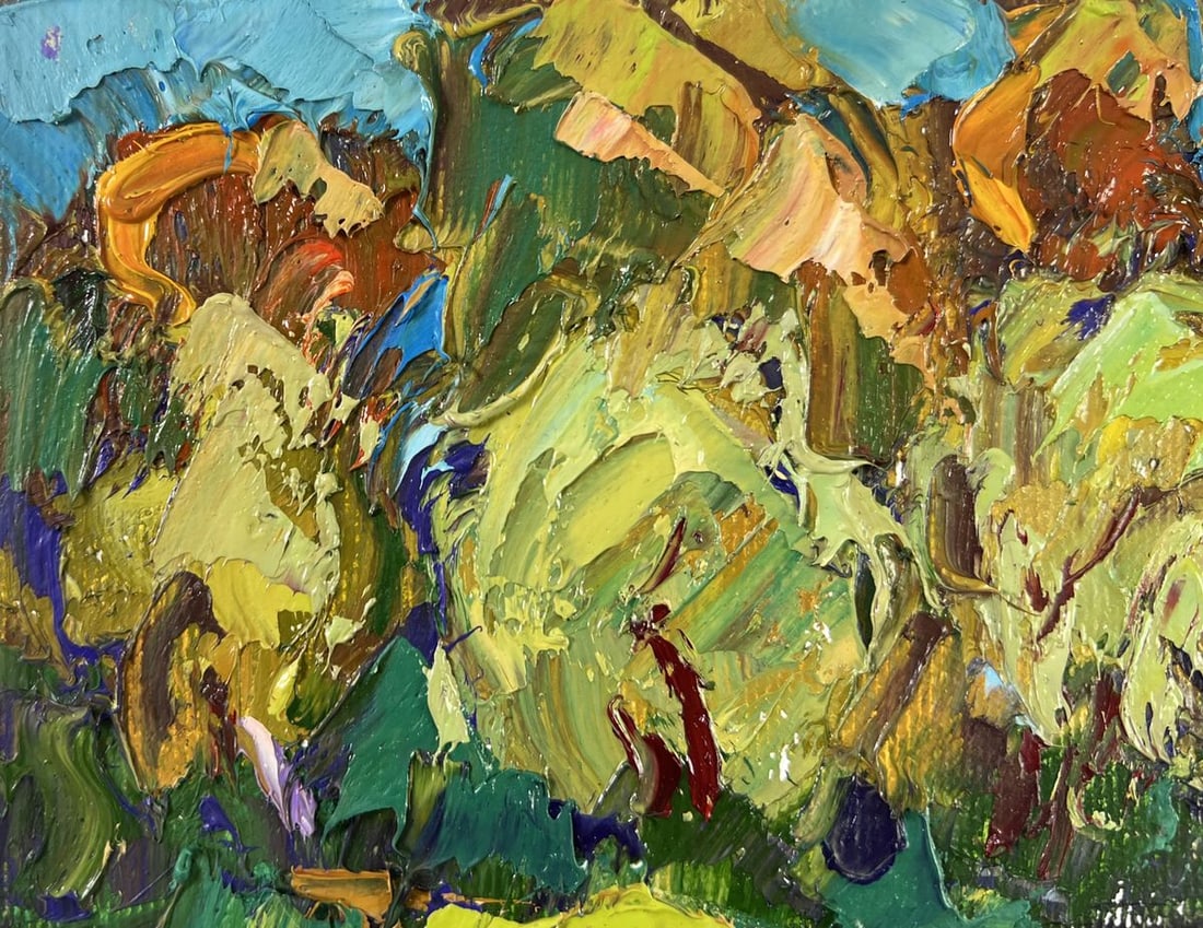 Oil painting Summer day by the river Oksana Kalenyuk - 7