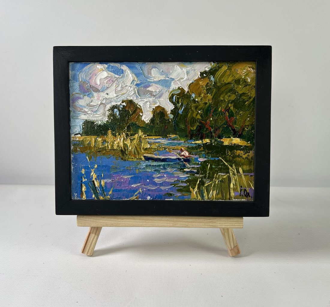 Oil painting A boat ride along the river Alex Kalenyuk (1 of 8)