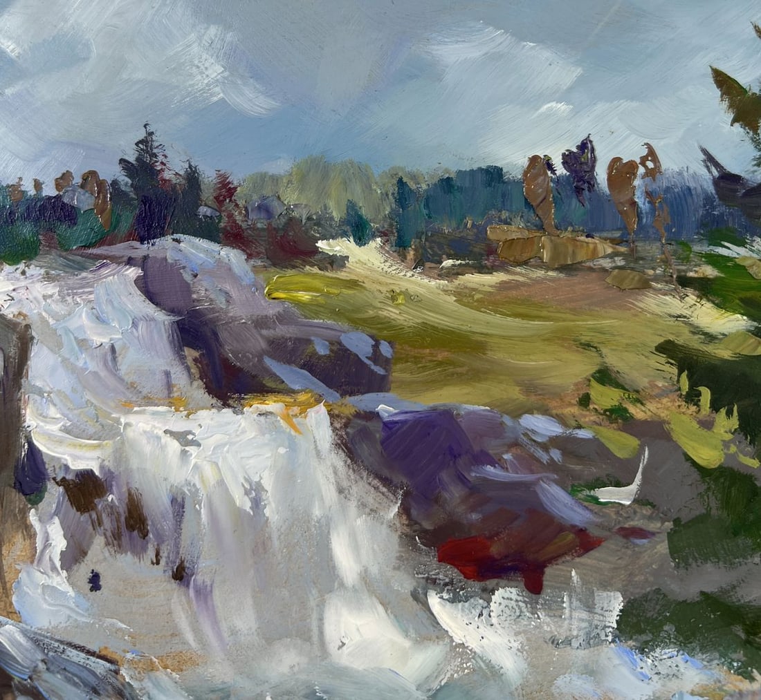 Oil painting Mountain waterfall Yuriy Suprunchuk - 5