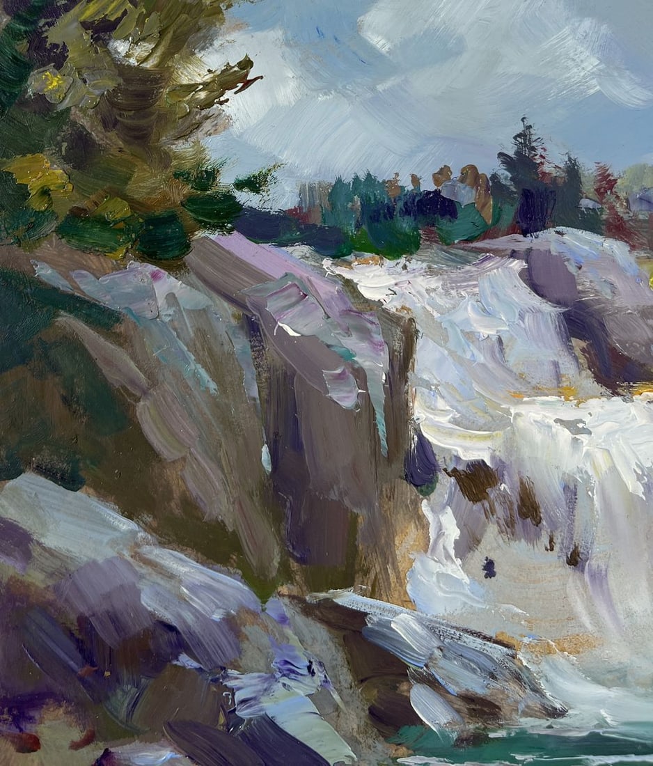 Oil painting Mountain waterfall Yuriy Suprunchuk - 6