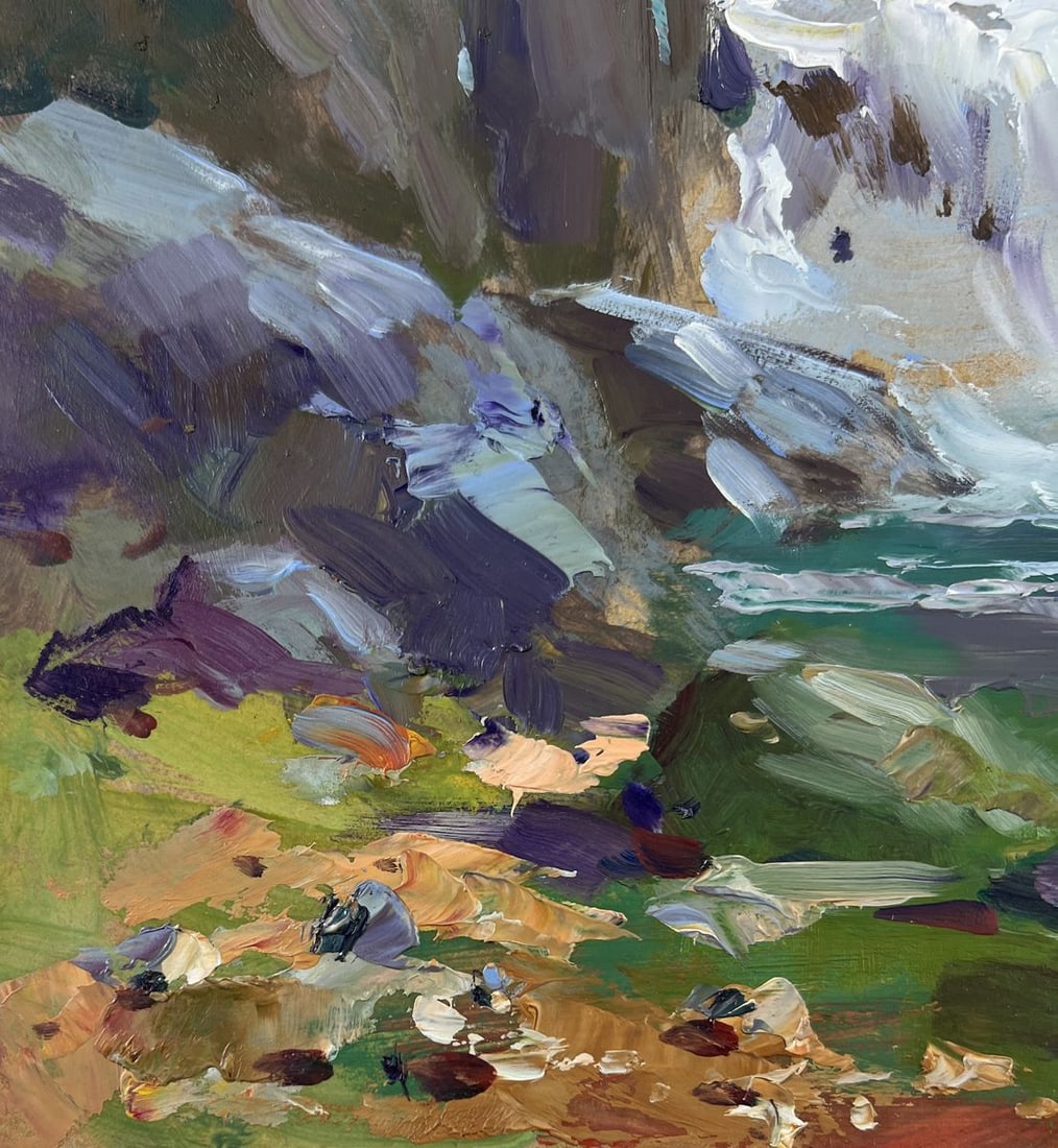 Oil painting Mountain waterfall Yuriy Suprunchuk - 7
