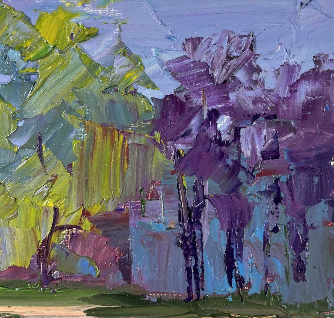 Oil painting Summer river bank Boris Serdyuk - 4