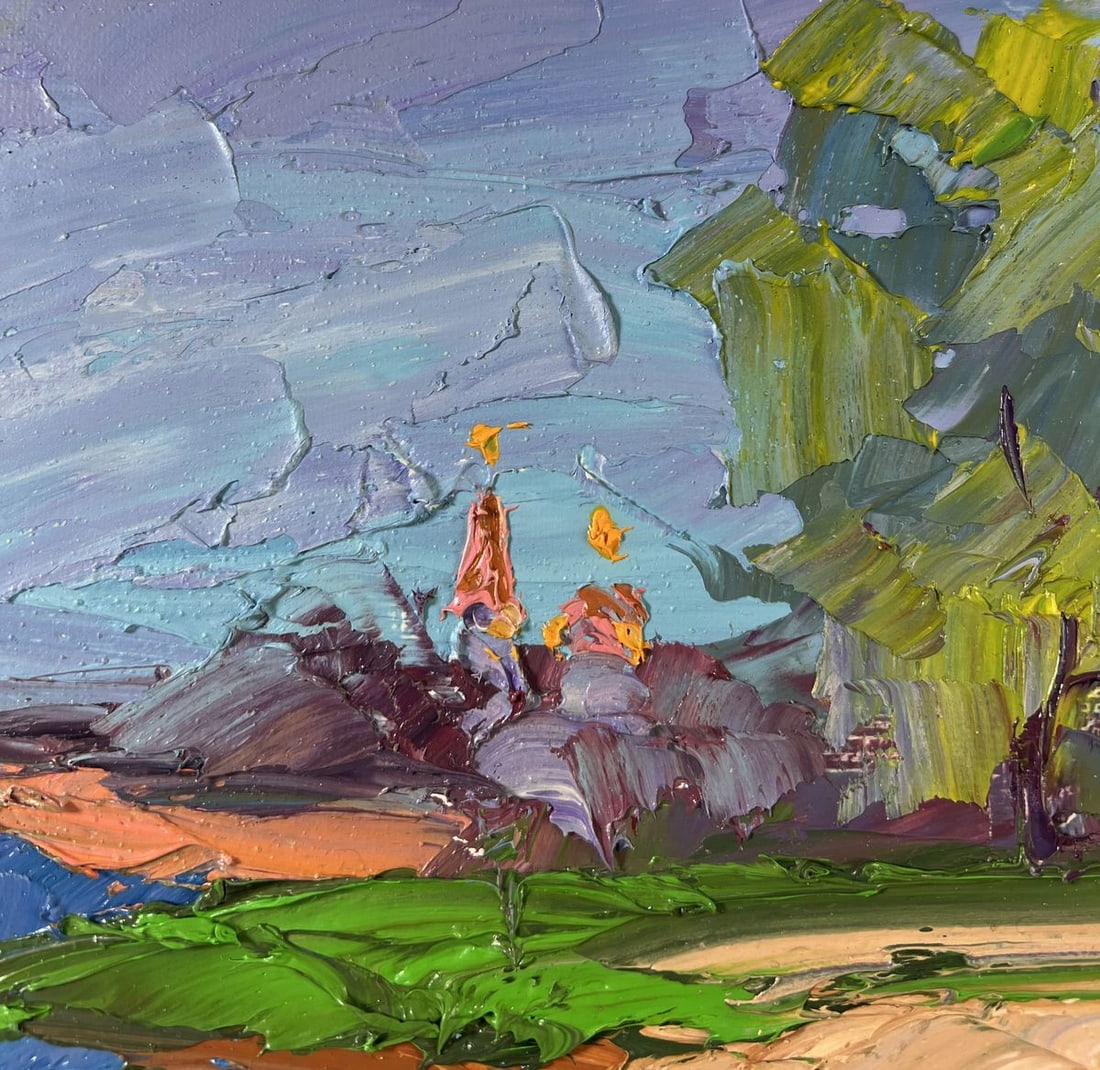Oil painting Summer river bank Boris Serdyuk - 5