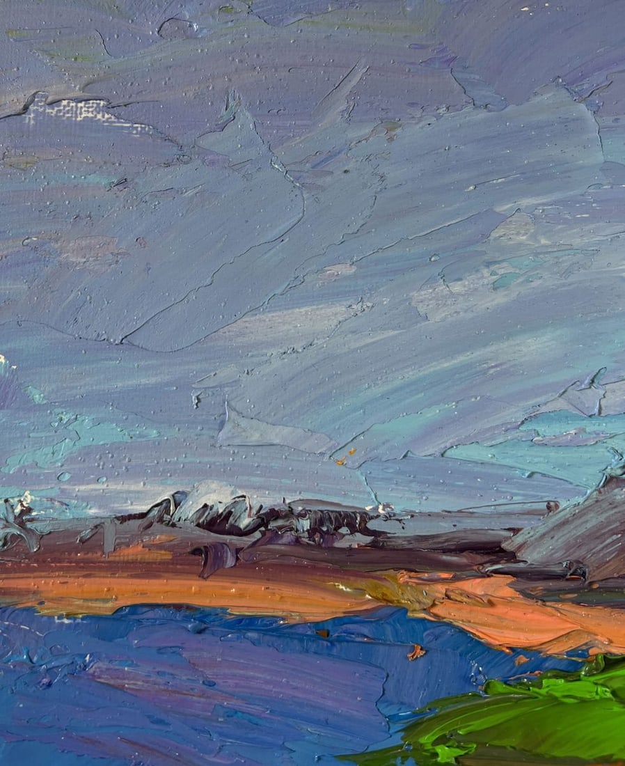 Oil painting Summer river bank Boris Serdyuk - 6