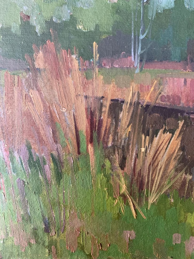 Oil painting There is a river in the forest Peter Tovpev - 5
