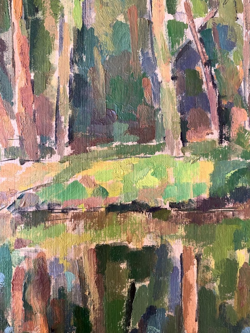 Oil painting Shore in the forest Peter Tovpev - 11