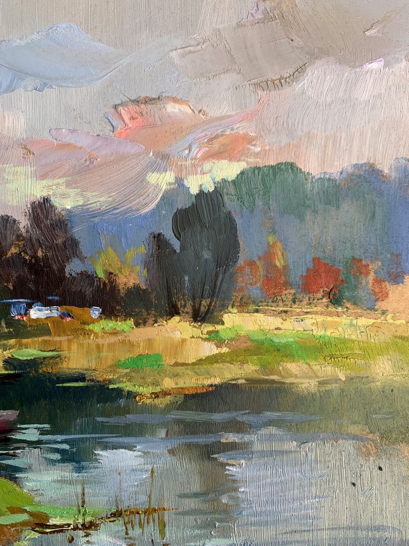 Oil painting On the left bank of the river Yuriy Suprunchuk - 10