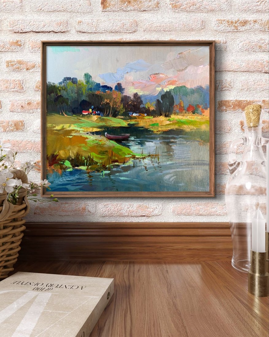 Oil painting On the left bank of the river Yuriy Suprunchuk - 2