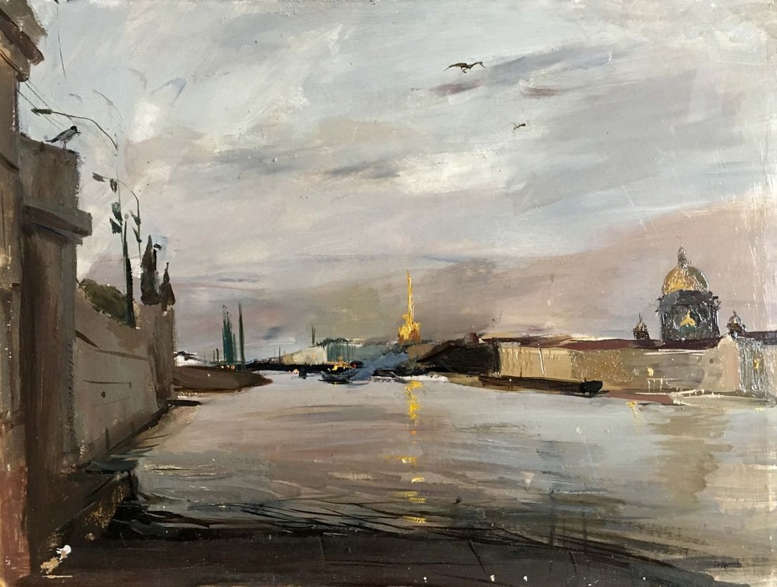 Oil painting Landscape Gridnev Valery Borisovich: Title: Oil painting Landscape Gridnev Valery Borisovich Description: NoVerns 11 *** ABOUT THIS PAINTING *** * TITLE: "Landscape" * ARTISTS: Gridnev Valery Borisovich * SIZE: 40x30 cm/'15.74x11.81 inch