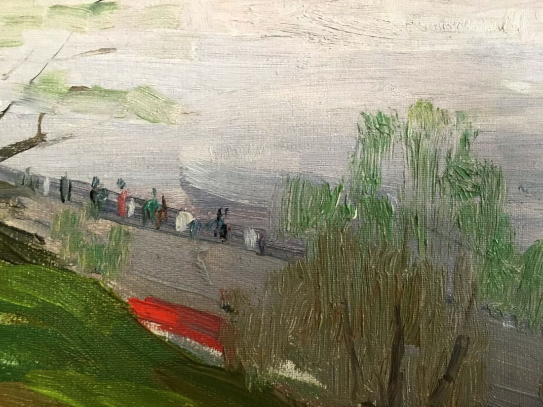Oil painting River landscape Isakhanov M. S. - 6