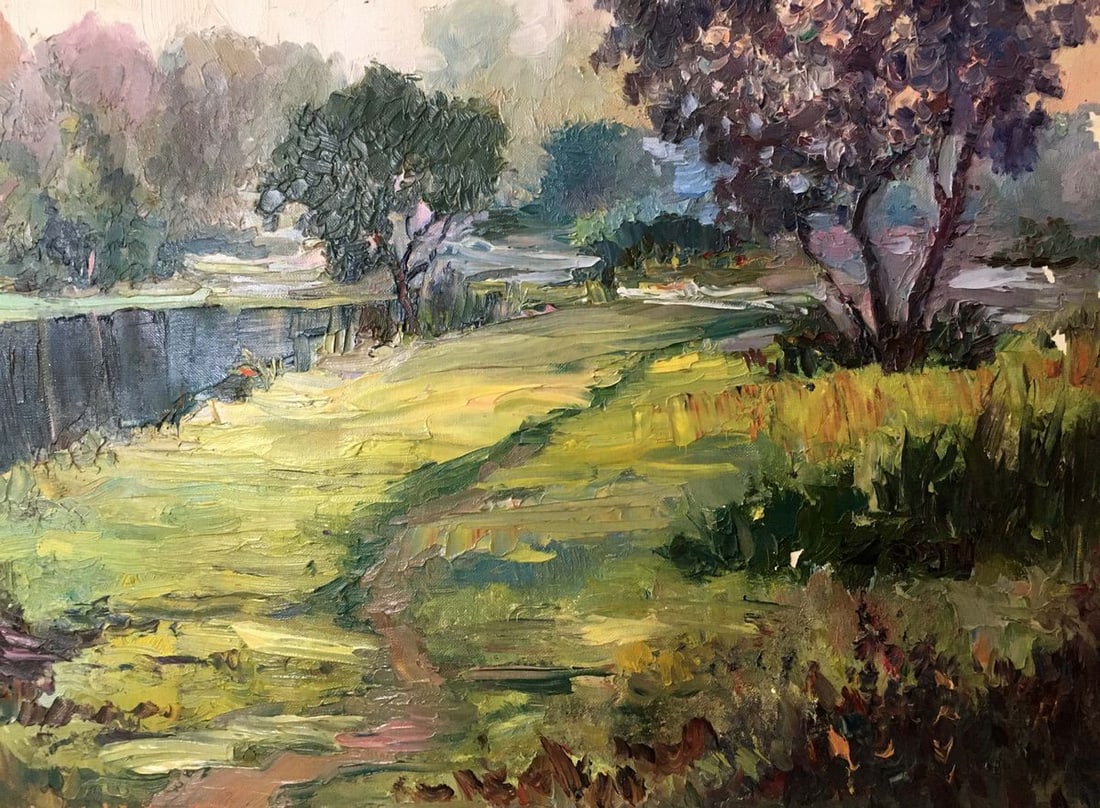 Oil painting River landscape Lednev Dmytro Yakovych - 4