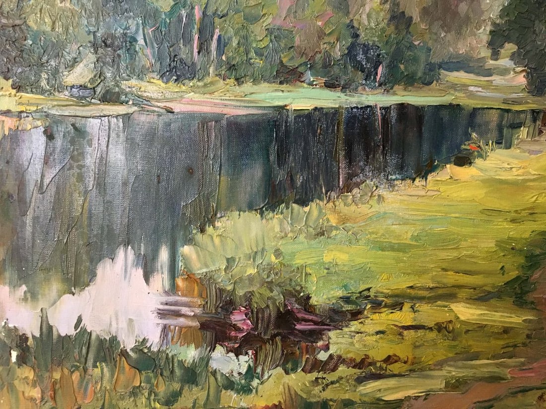 Oil painting River landscape Lednev Dmytro Yakovych - 5