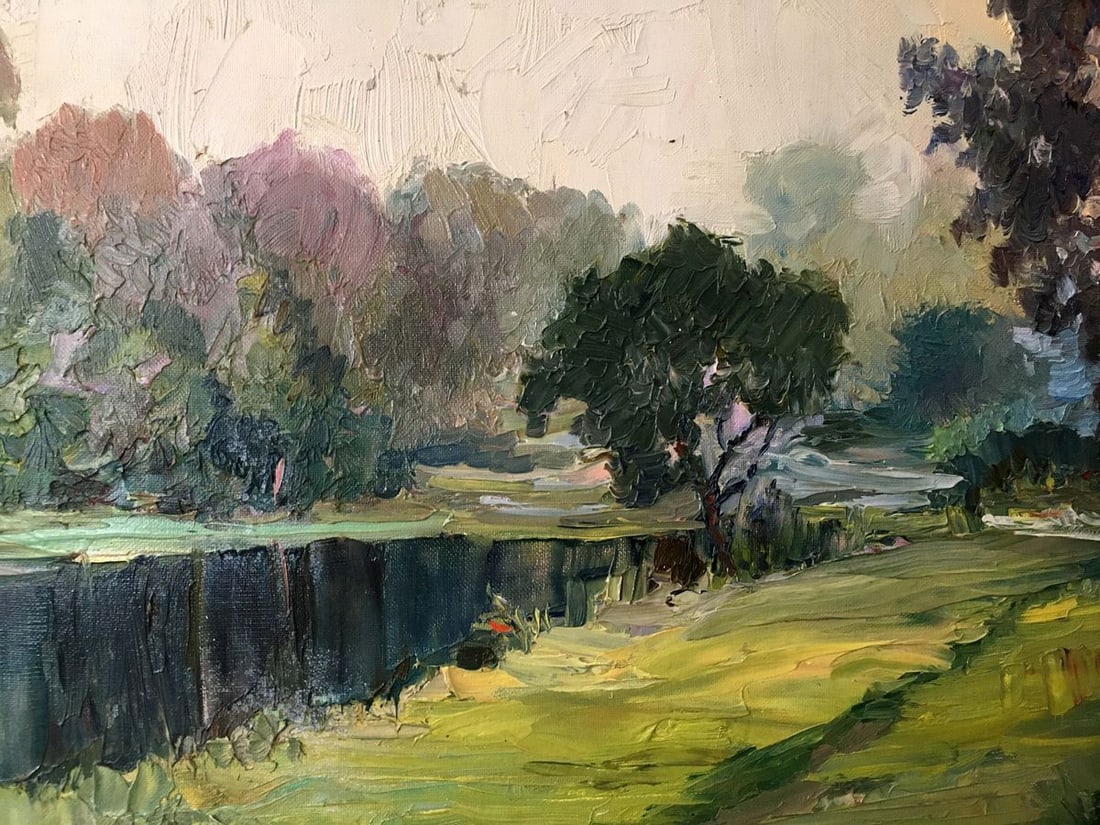 Oil painting River landscape Lednev Dmytro Yakovych - 6