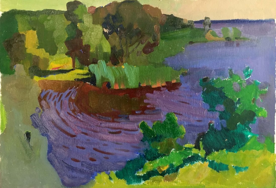 Oil painting Morning by the lake Kiyansky Yuri Ivanovich: Title: Oil painting Morning by the lake Kiyansky Yuri Ivanovich Description: NoVerns 81 *** ABOUT THIS PAINTING *** * TITLE: "Morning by the lake" * ARTISTS: Kiyansky Yuri Ivanovich * SIZE: 50x70 cm/'