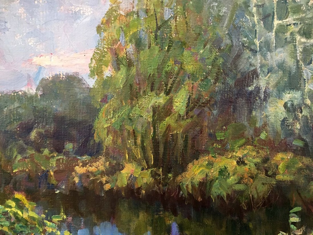 Oil painting River landscape - 4