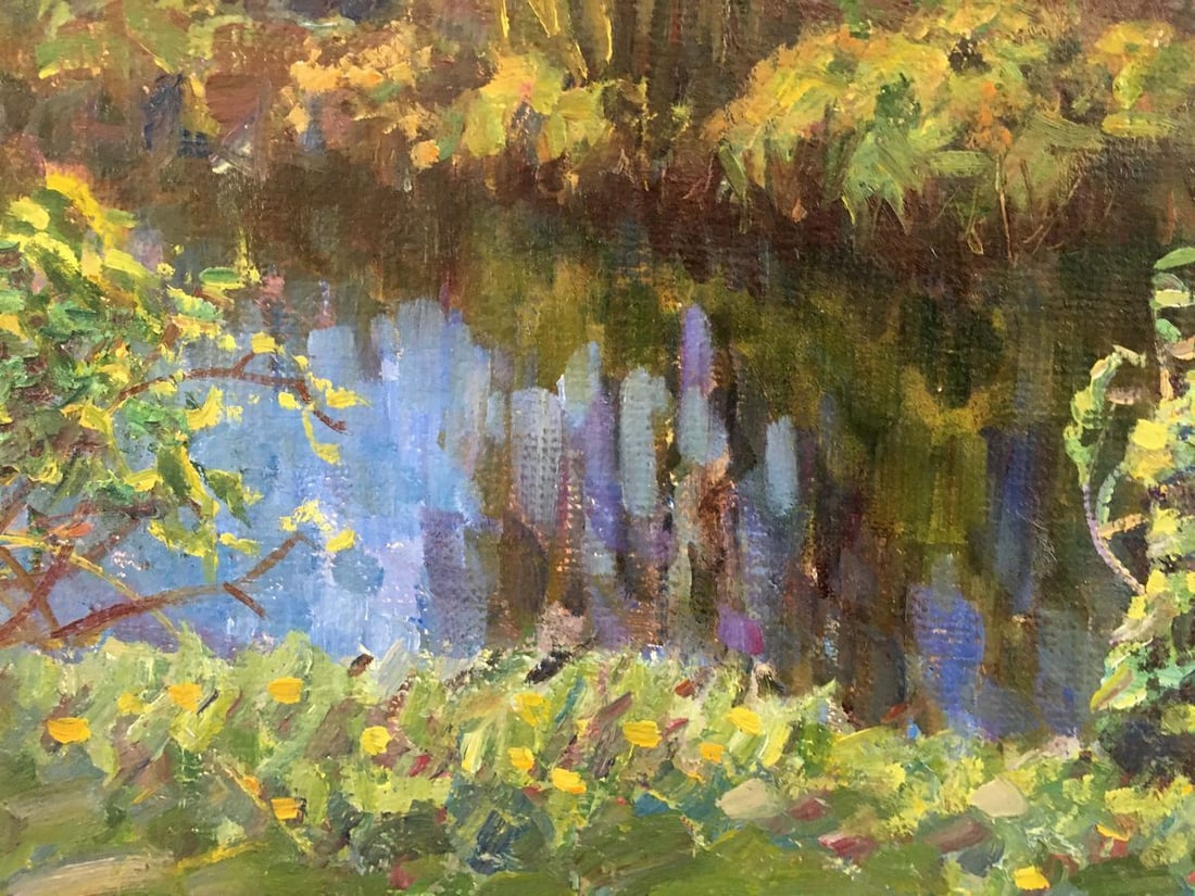 Oil painting River landscape - 5