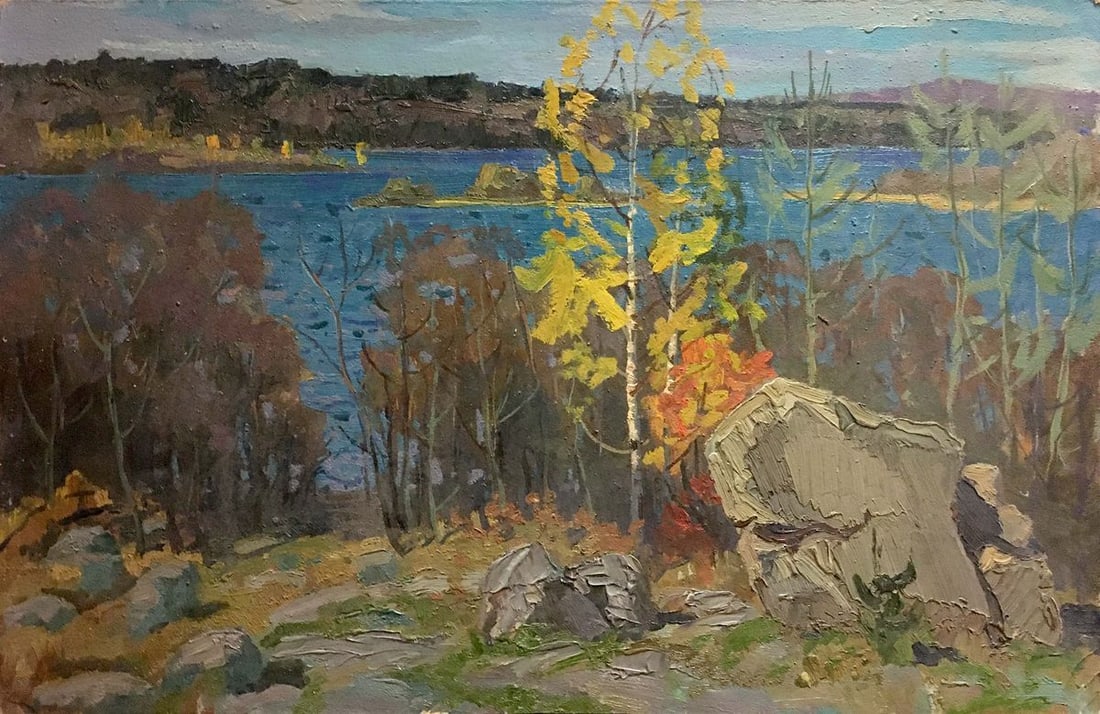 Oil painting By the river Korostelev Vladimir Alexandrovich: Title: Oil painting By the river Korostelev Vladimir Alexandrovich Description: NoVerns 157 *** ABOUT THIS PAINTING *** * TITLE: "By the river" * ARTISTS: Korostelev Vladimir Alexandrovich * SIZE: