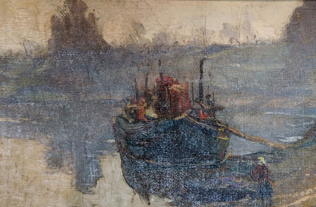 Oil painting Moored boats Romadin N. M. - 4