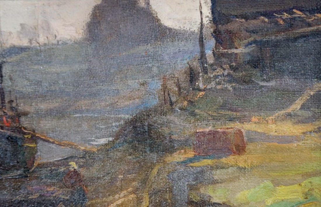 Oil painting Moored boats Romadin N. M. - 5