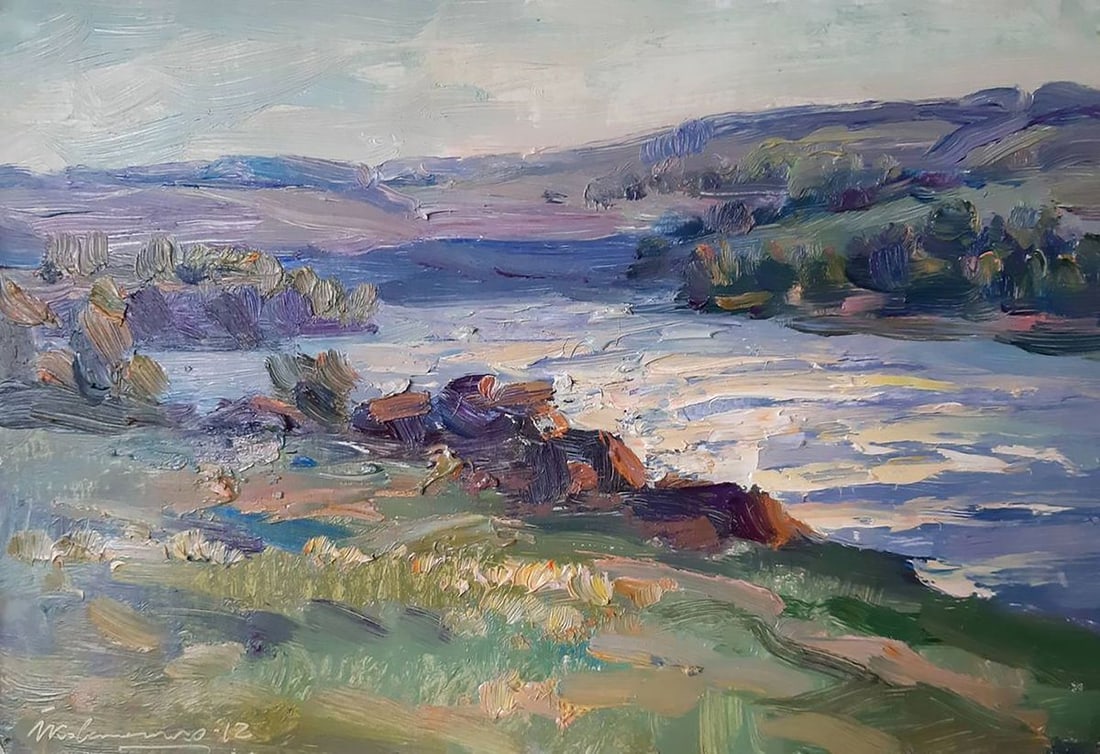 Oil painting River landscape Kovalenko Ivan Mikhailovich: Title: Oil painting River landscape Kovalenko Ivan Mikhailovich Description: NoKoval 115 *** ABOUT THIS PAINTING *** * TITLE: "River landscape" * ARTISTS: Kovalenko Ivan Mikhailovich * SIZE: 20x30
