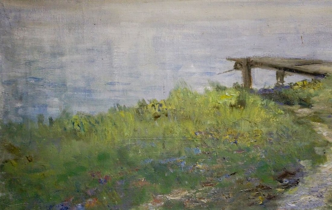Oil painting Path to the river - 2