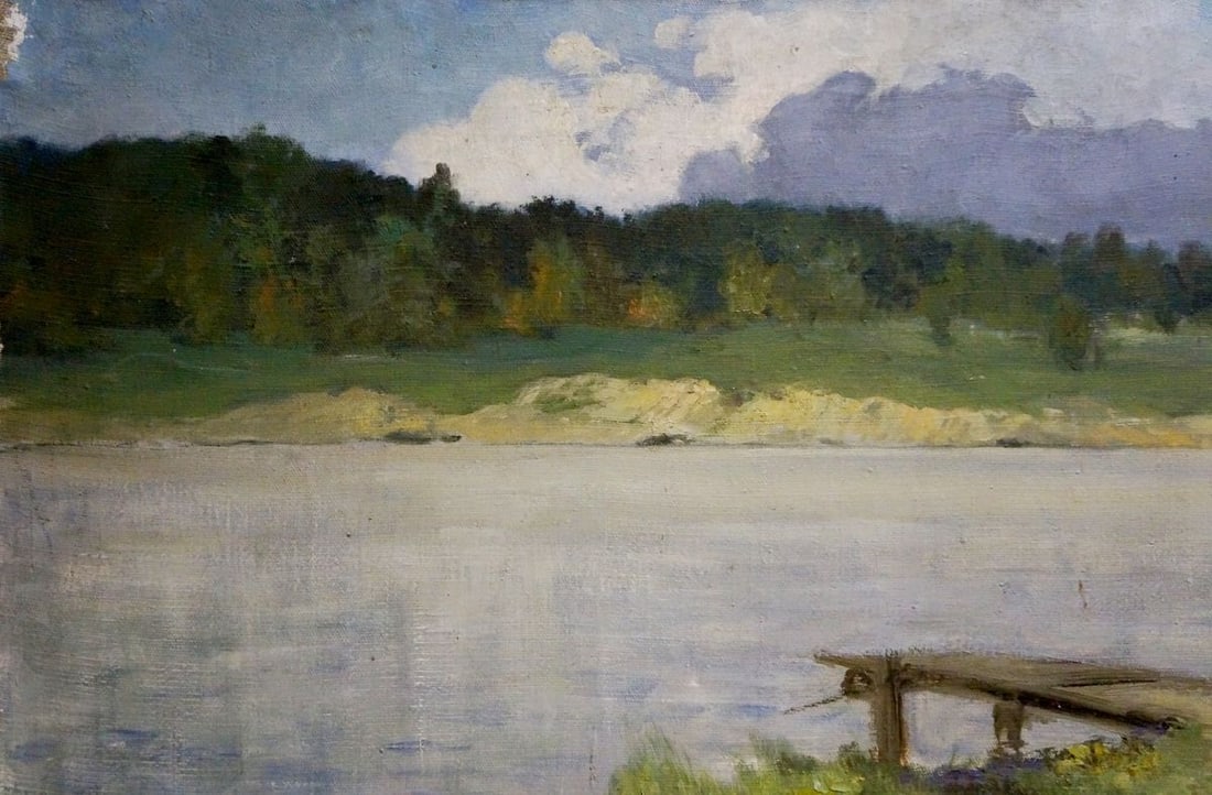 Oil painting Path to the river - 3