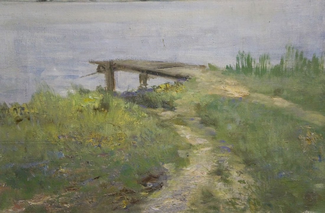 Oil painting Path to the river - 5