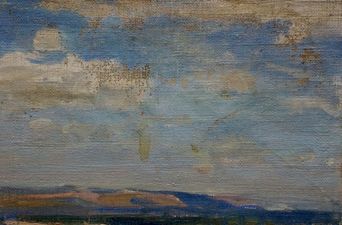 Oil painting Landscape of the plains - 4