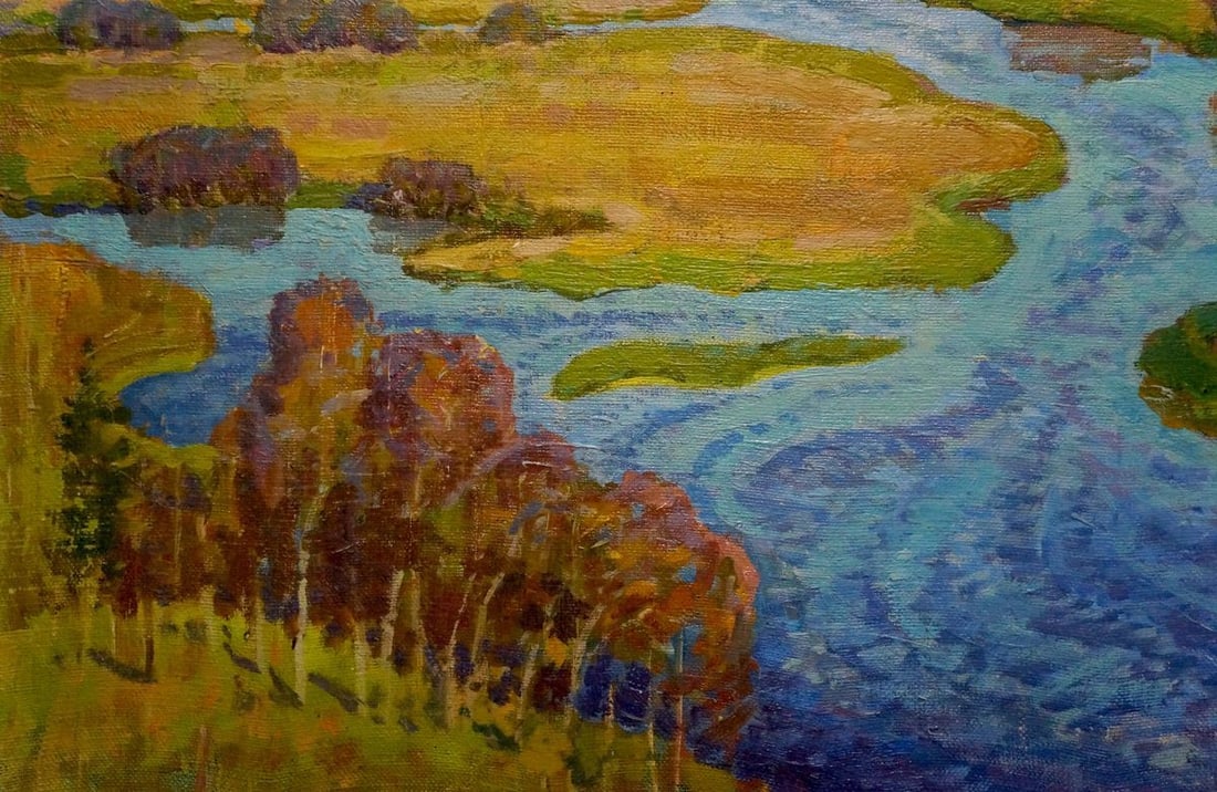 Oil painting River landscape Ruban Grigory Savelievich - 2