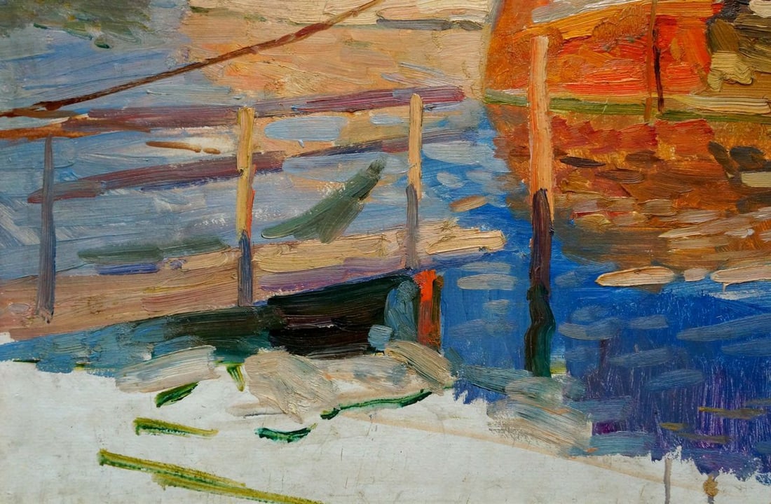 Oil painting In Port Khodchenko Lev Pavlovich - 2